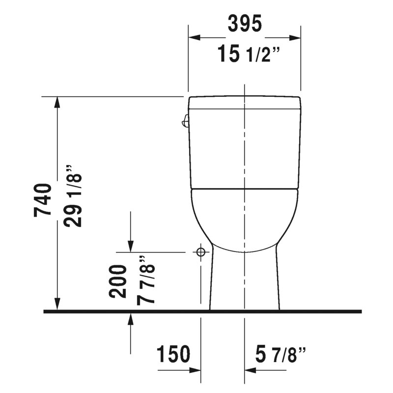 Toilette allongée une pièce D-Code 1,28 GPF (économe en eau) (siège inclus), Côté gauche