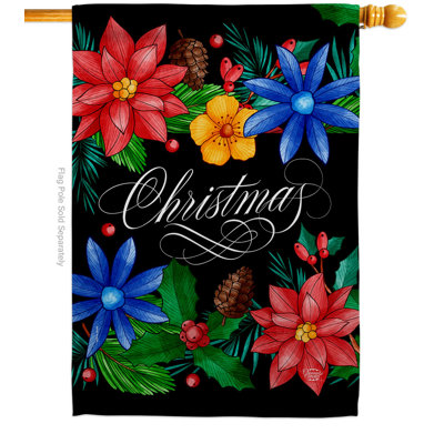 Double Sided 40'' H x 28'' W Polyester Christmas House Flag