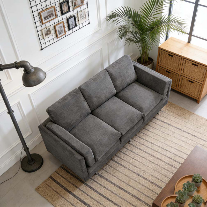 79.5" Sofa Couch Upholstered Sofa, Grey