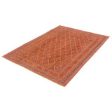 Tapis unique en laine noué à la main de 6 pi 7 po x 8 pi 9 po orange vieilli Jexton