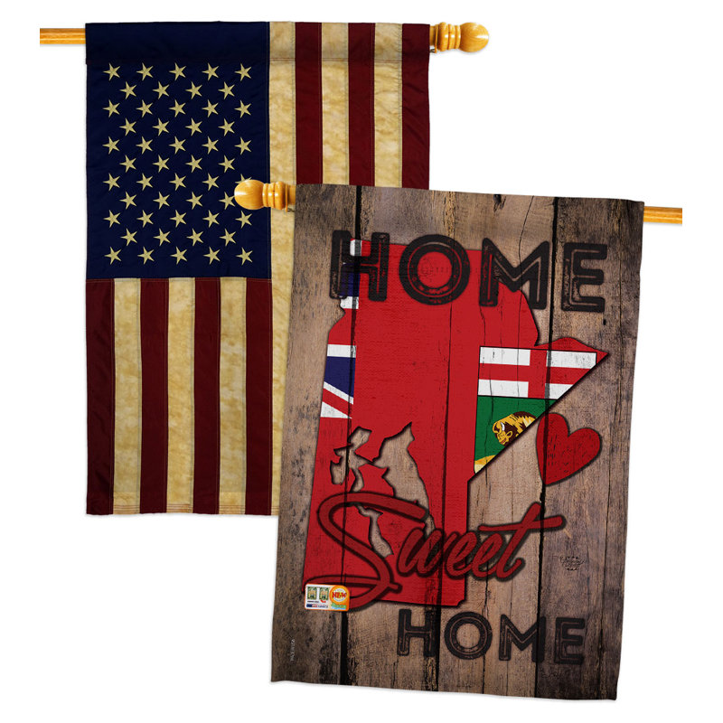 Drapeau de maison en polyester à 2 côtés 40 x 28 po