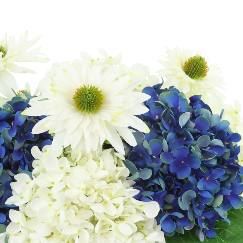 Hydrangeas and Rudbeckias in Ceramic Pot