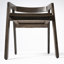 Dey Solid Wood Slat Back Arm Chair in Dark Brown
