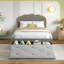 Ensemble de chambre avec lit plateforme et banc rembourré et illuminé (ensemble de 3)-1778685774