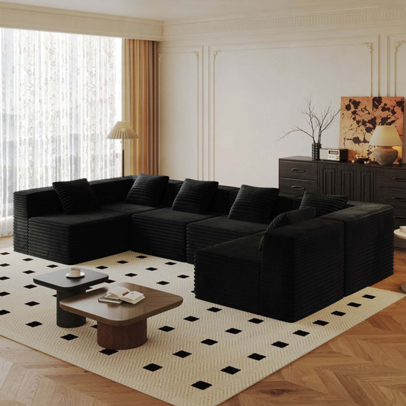 Canapé modulaire modulaire pour salon avec siège profond, canapé à compression, mousse à mémoire de forme haute densité, canapé rembourré désossé, sans assemblage