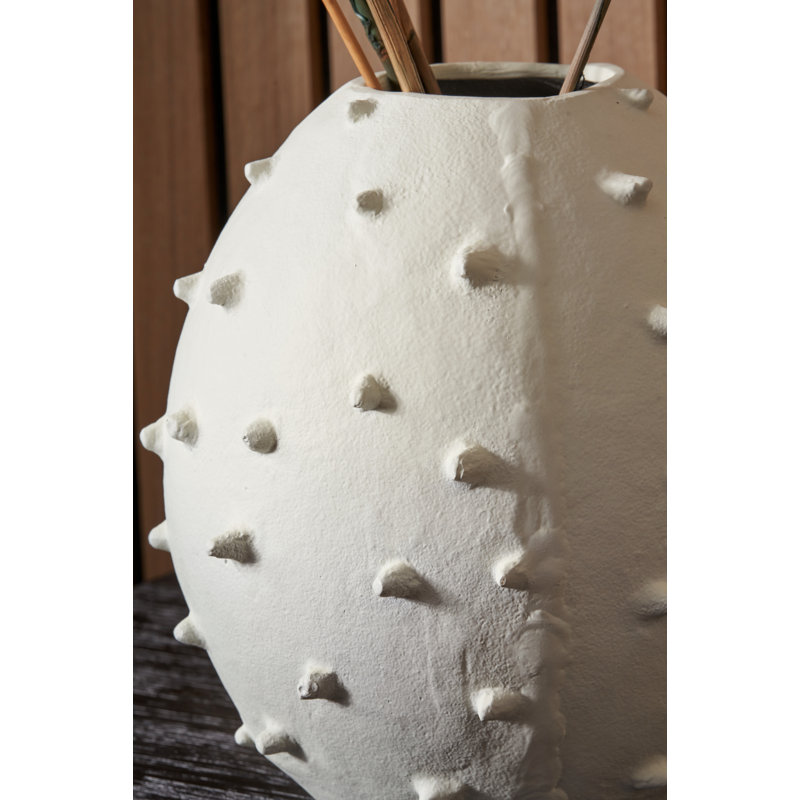 Handmade Aluminimum Table Vase, White