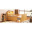 Lit mezzanine simple avec éclairage à DEL et rangement polyvalent pour un espace naturel efficace-130080324