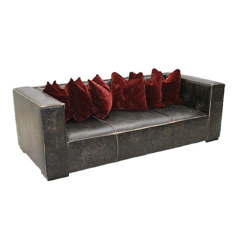 Leather Sofa, Croc Gator Brown, Brushy Bayou