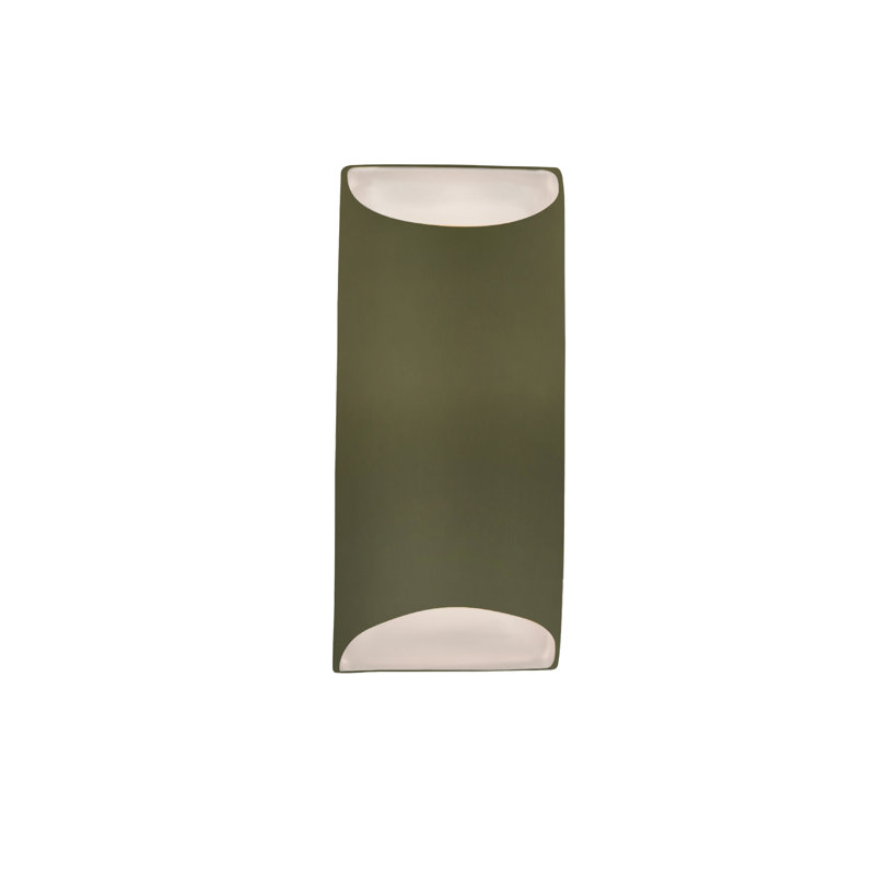 Applique murale en céramique Azem, H 13,75 po x l 7 po x P 4 po, Incandescent, Vert mat