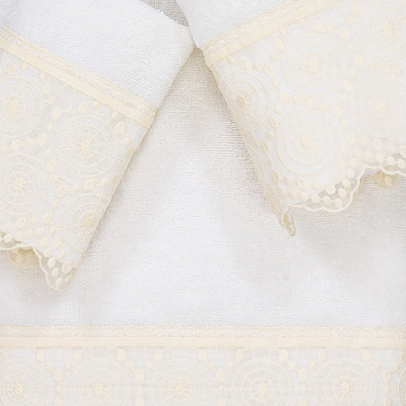Ensemble de serviettes 3 pièces , Blanc/Crème