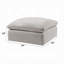 Repose-pieds modulaire en lin ivoire avec coussin en mélange de plumes Naveen-2051249389