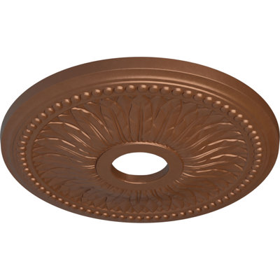 Endurathane Bailey Ceiling Medallion, 18"OD x 3 3/4"ID x 1 1/2"P (Fits Canopies up to 5 3/4"), Hand-Painted Polished Copper Finish