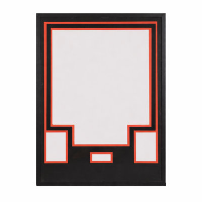 Jersey Shadow Box Display Case with Two-Tone Mat, Photo Slots & Signature Window, Wall Mount Sports Memorabilia Frame, Hardware Kit Included, Black Top with Orange Base