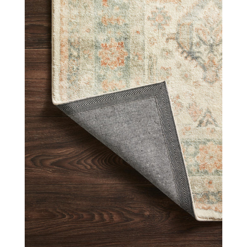 Oriental Beige/Brown/Dark Green Area Rug, Rectangle 5' x 7'6"