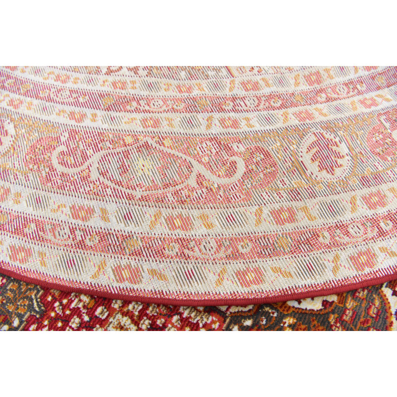 Folmar Oriental Area Rug, Round 8', Red 