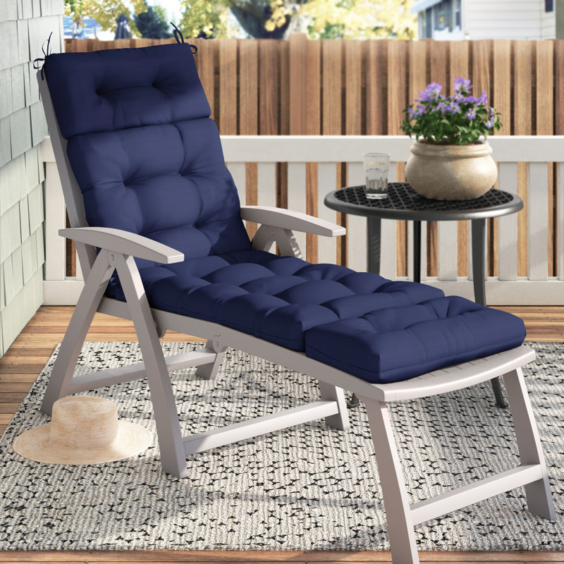 Coussin de chaise longue d'extérieur capitonné Shipton, Marine