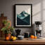 Mountain in Mist Scandinavian - Framed Print-664710608-664710613