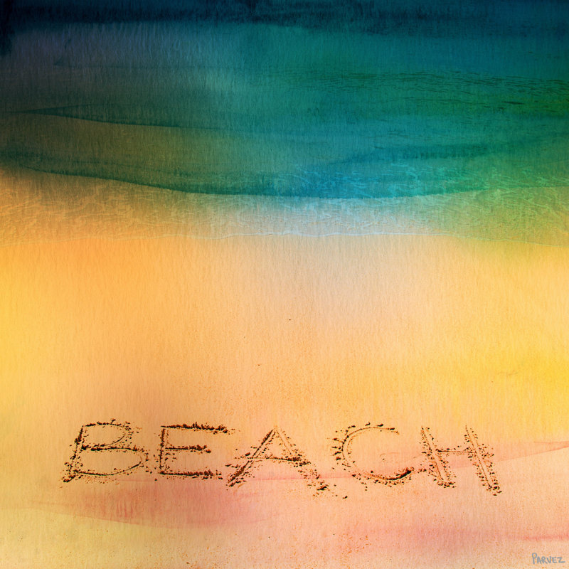 « beach sable » par parvez taj,, impression sur toile tendue, H 40 po x l 40 po x P 1,5 po