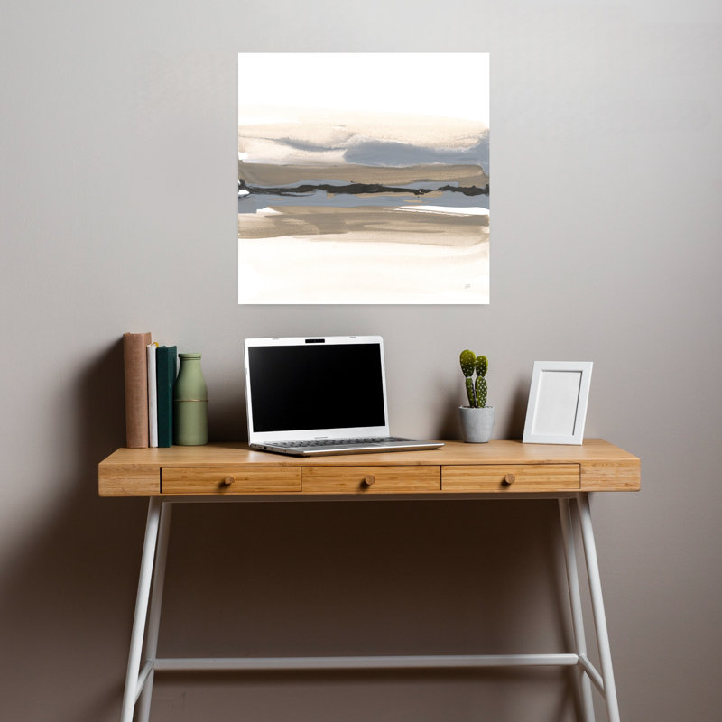 «Sand to Sky IV», art contemporain abstrait sur la plage, H 18 po x l 18 po