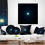 Glow Fractal Flower Blue on Black - coussin à imprimé floral-30720039-30720043