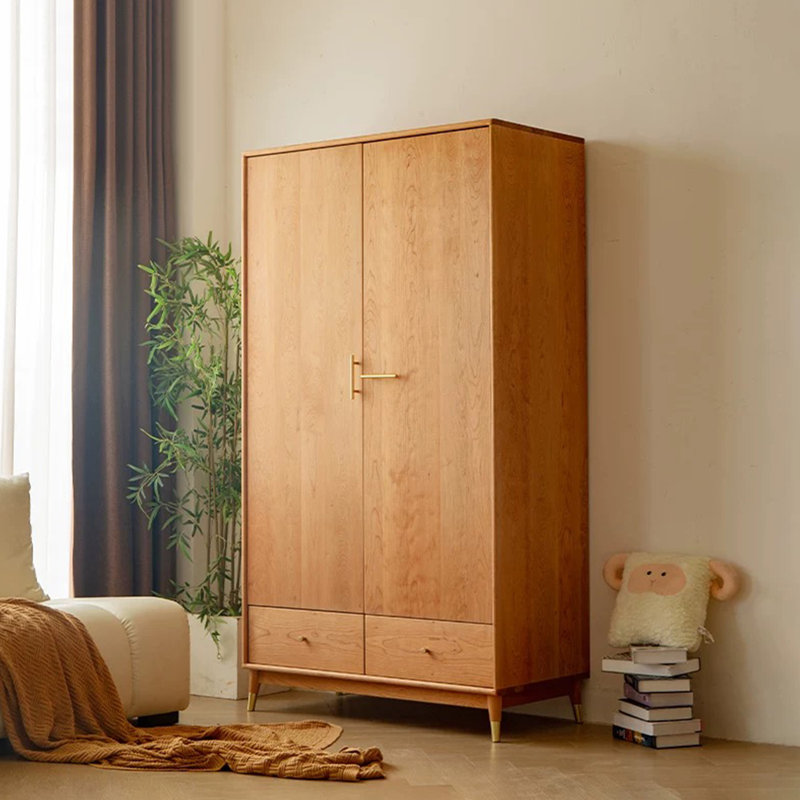 Nordic Solid Pine Wall-Hanging Style Storage Wardrobe