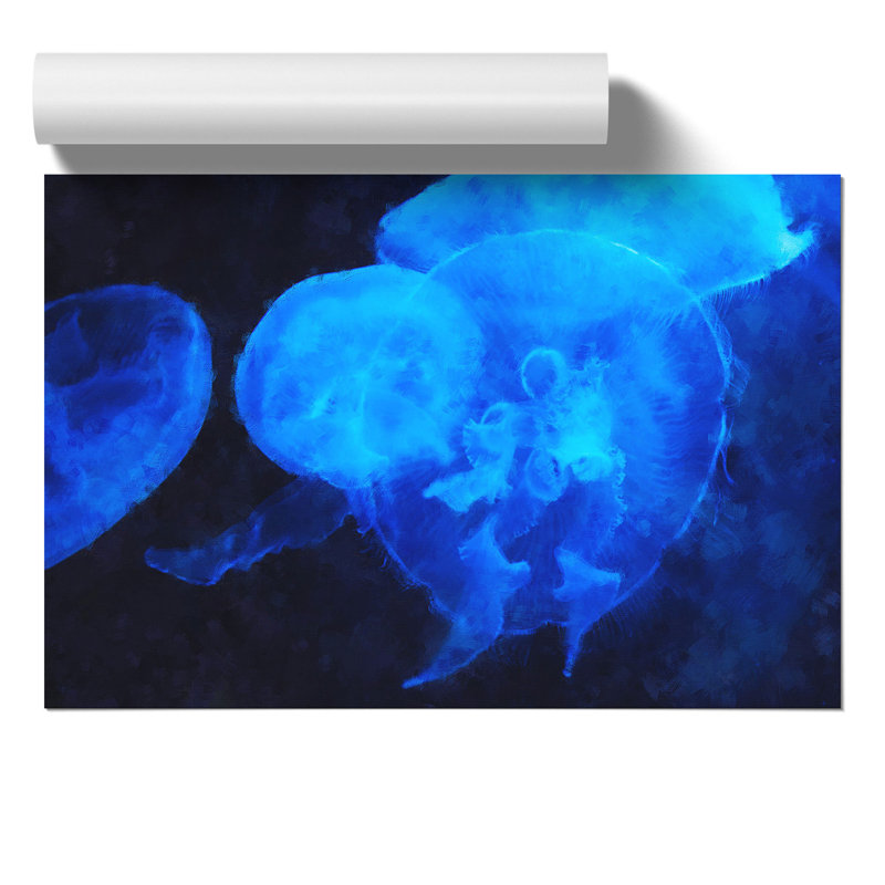 Jellyfish Painting - Frameless Print, 30cm H x 42cm W x 0.1cm D