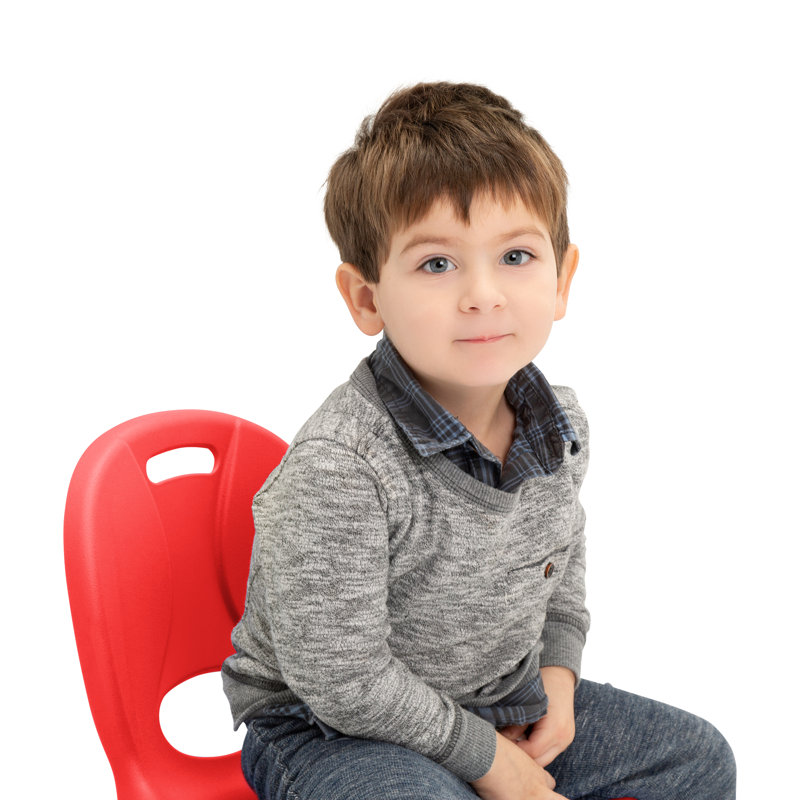 Structure Series Plastic Stacking Classroom Chairs with Contoured Seats (Set of 4), Rouge, 14 po, 20