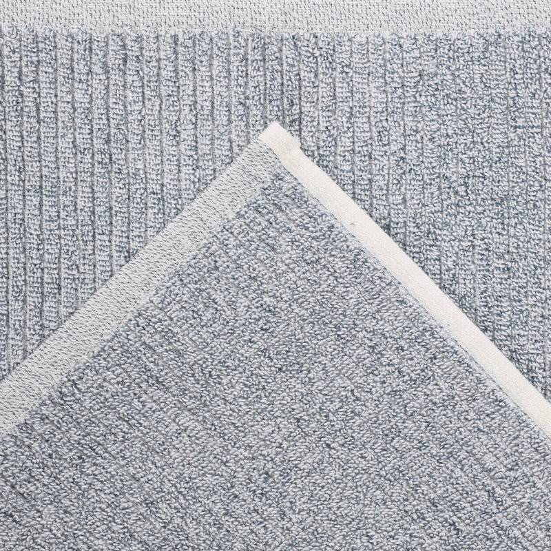 Essuie-mains nervurés en mélange de coton Destin, Bleu denim