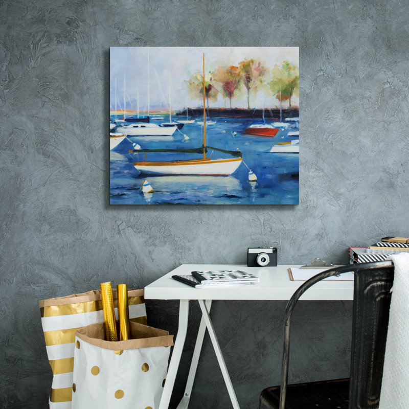  «Mooring Basin» par Curt Crain, art mural sur toile, 24 po x 20 po, H 20 po x l 24 po