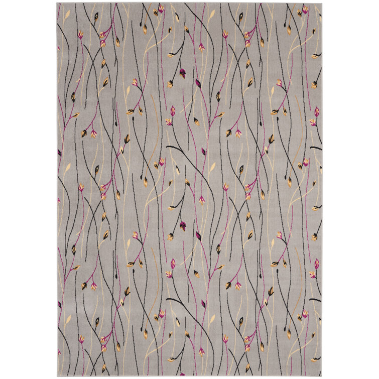 Aratrika Floral Gray Area Rug