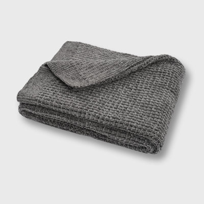 Amor Waffle Knitted Throw Blanket