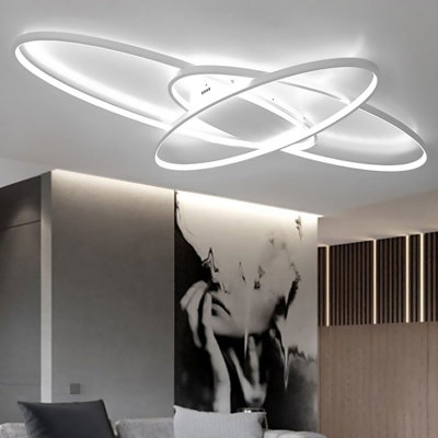 Modern LED Ceiling Lights Circle Ring Flush Mount With Remote