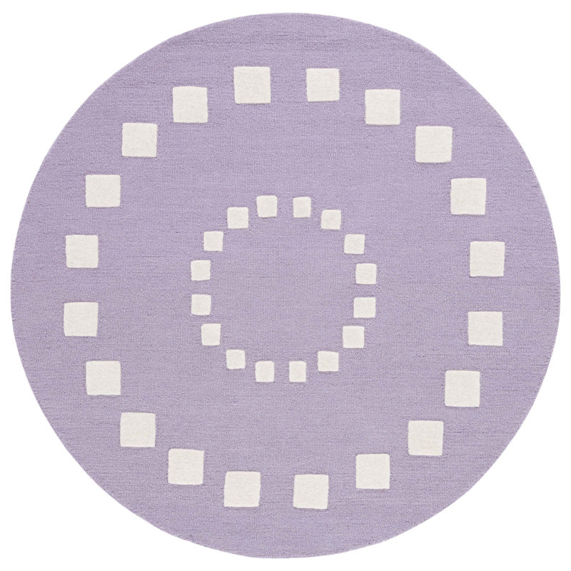 Safavieh Kids Hand Tufted 85% Wool And 15% Cotton With Latex Geometric Rug, Round 3'