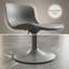 Ensemble de 2 tabourets de bar modernes en cuir synthétique gris avec pivot, réglage de la hauteur et dossier ergonomique-1632673325