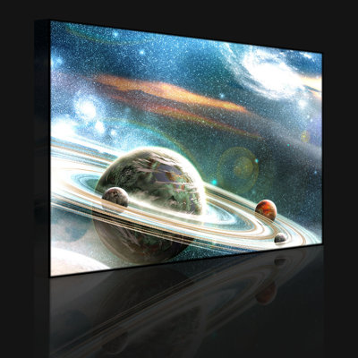 Planet With Numerous Celebrities Ring System by No - Wrapped Canvas Print