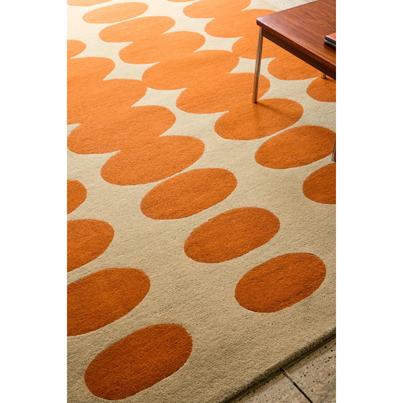 Hand Tufted Wool Geometric Area Rug, Rectangle 3'11" x 5'11"