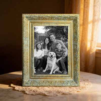 Antique Gold 1PC 8" x 10" Cozy Picture Frame with Wall or Table Placement