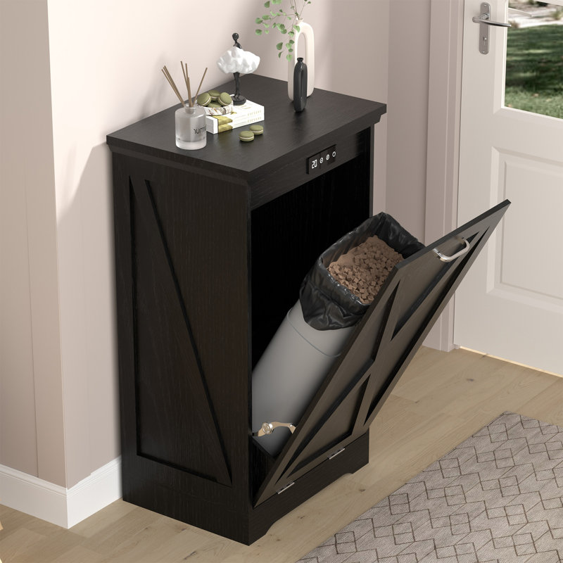Poubelle de cuisine cachée Havant avec désodorisant et ion négatif, 13 gallons, Noir