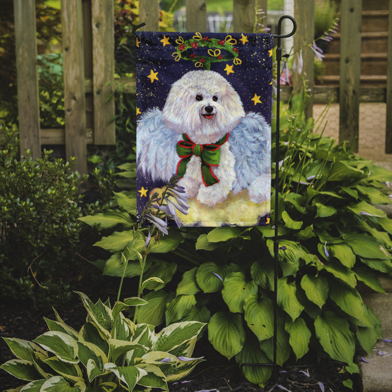 Iaeger Double Sided 15'' H x 11.5'' W Polyester Animal Garden Flag, Bichon Frise