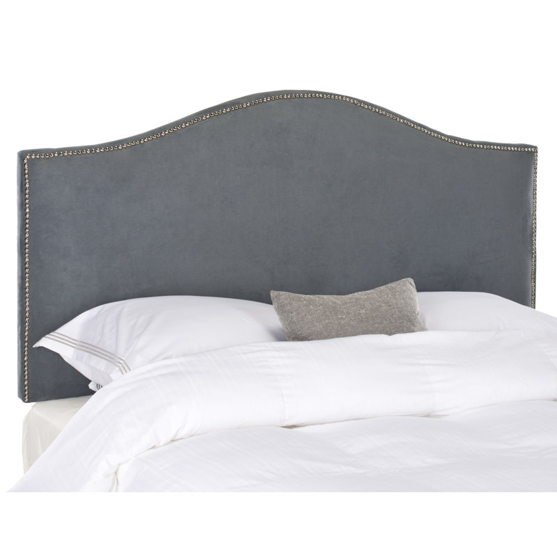 Upholstered Panel Headboard, Full, Velvet Gray