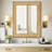 Rectangle Rattan Wood Frame Mirror with Tempered Glass-62092667
