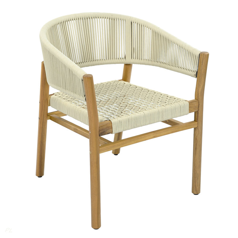 Ensemble de chaises d'extérieur pour 2 personnes, Teck et beige