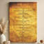 «Ten Commandments Scripture List», art parchemin rétro sur toile tendue - H 36 po x l 24 po