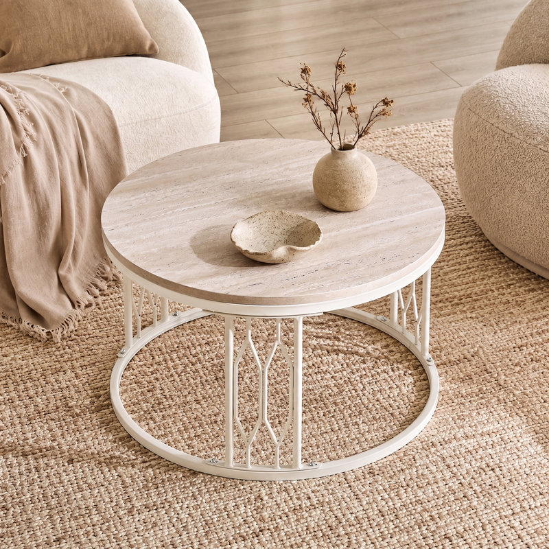 Table basse Modern, White Top/White Base