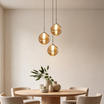 Height-Adjustable 3-Light Pendant Light