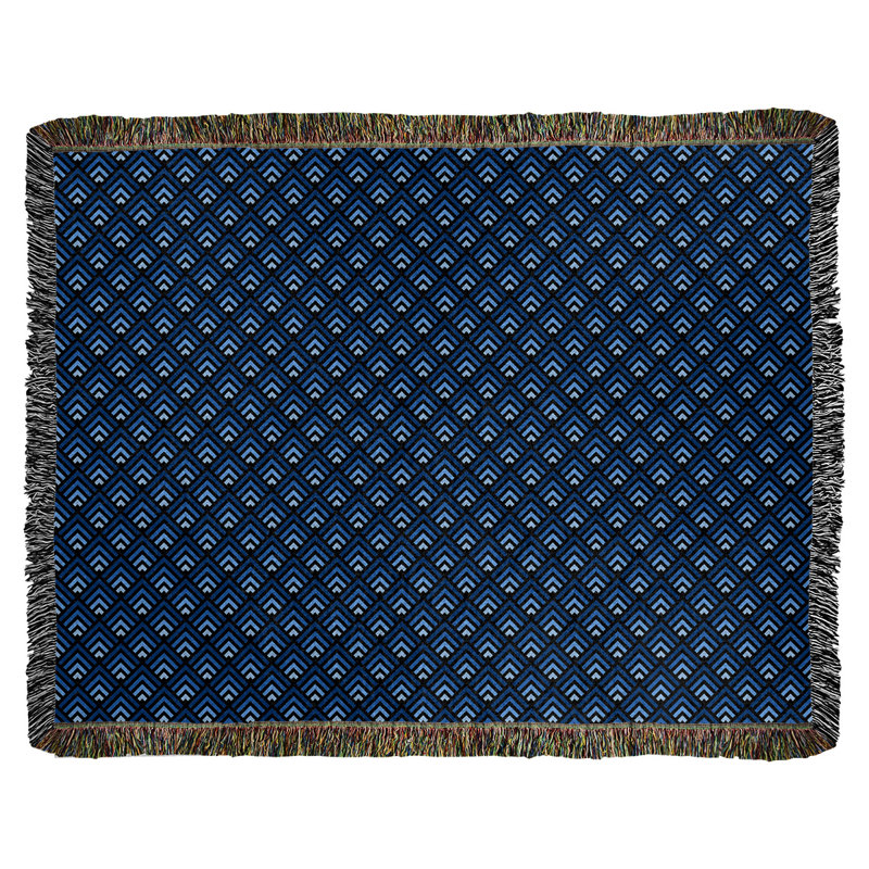 Couverture en coton tissé Katelyn Elizabeth, L 60 po x L 80 po, Bleu clair