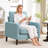 Stylish Upholstered Fabric Accent Chair with Sturdy Solid Wood Legs-895541245