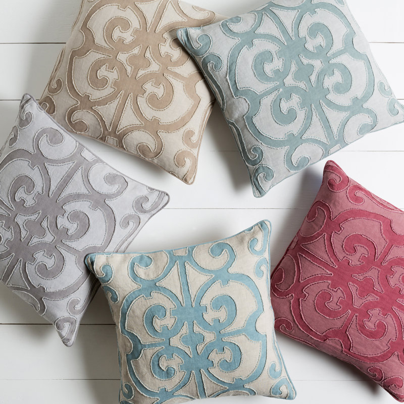  Coussin Lin, 20 po x 20 po, Rose, Housse de coussin seulement - sans insert