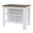 Kitchen Island, Four Legs, Three Shelves  -White / Walnut