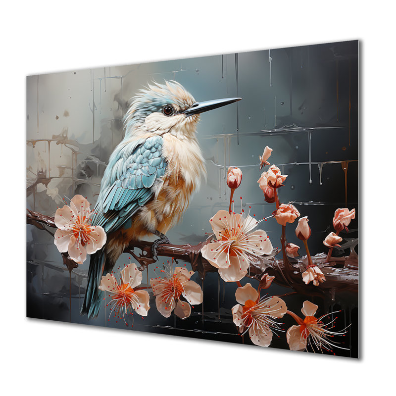 Colibri bleu dansant - Art mural en métal avec colibri, MT134598, H 24 po x l 32 po x P 1 po